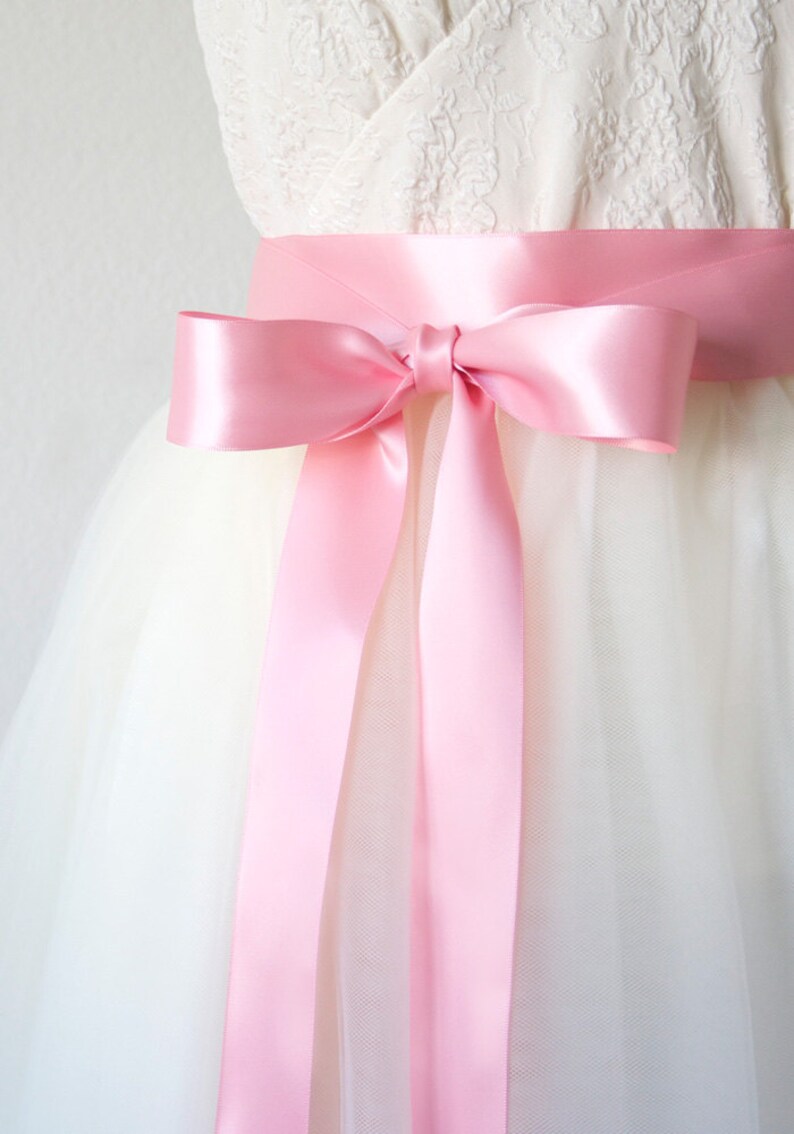 Peony Pink Ribbon Sash Bridal Belt Bridesmaid Dress Flower Girl Dress Sash Satin Ribbon Belt for Dress