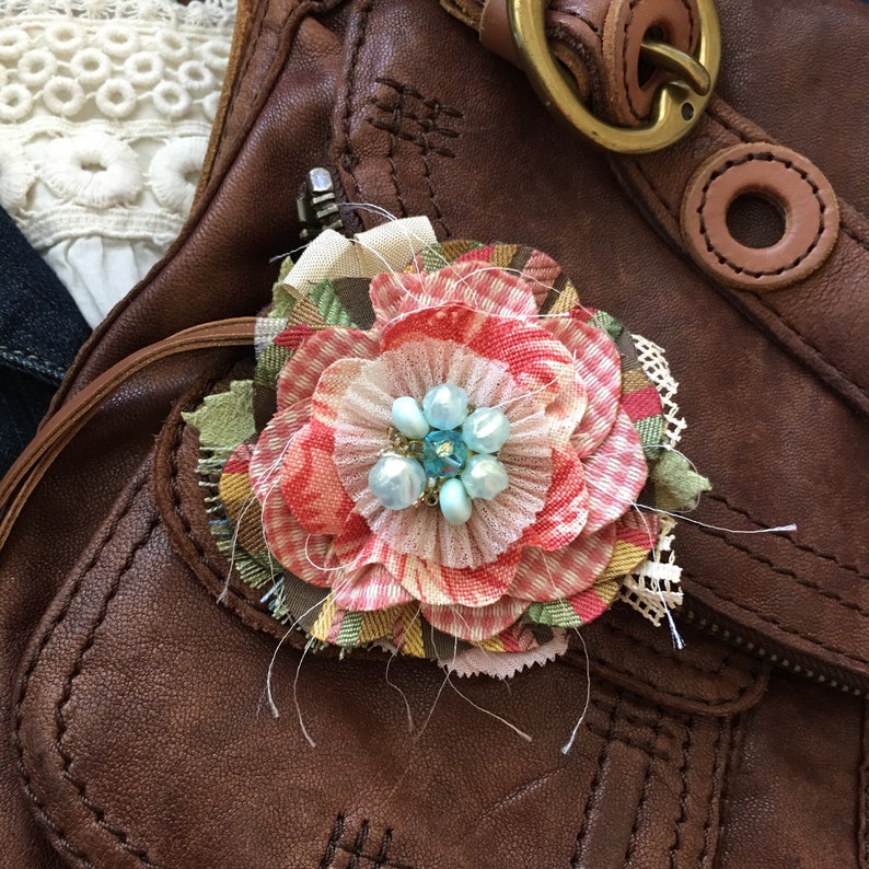 Fabric Flower Brooch Pin Unique Gift for Mother Etsy