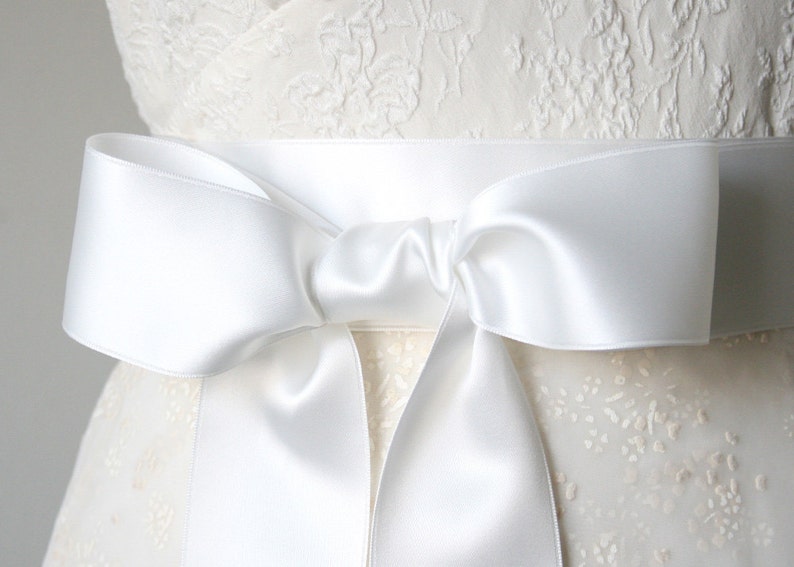 Silver Double Faced Satin Ribbon Sash Bridal Wedding Bridesmaid Brand New