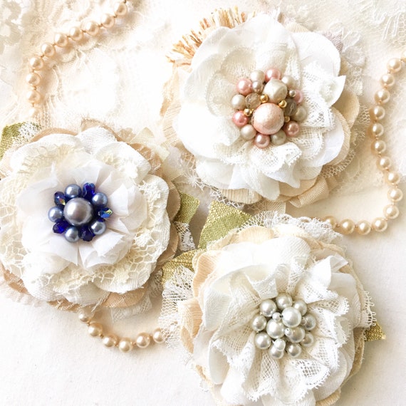 Fabric Flower Brooch Mothers Day Corsage Floral Brooch Textile