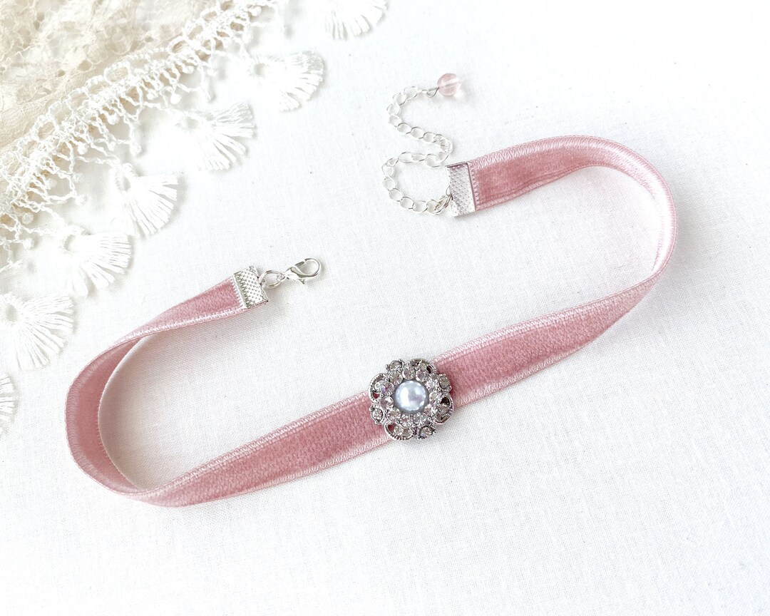 Blush Pink Choker Necklace & Earring Set Elegant Jewelry for Women main image 0