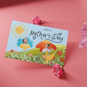 Tarjeta del Día de la Madre con foto personalizada para niños (tarjeta electrónica o imprimible)