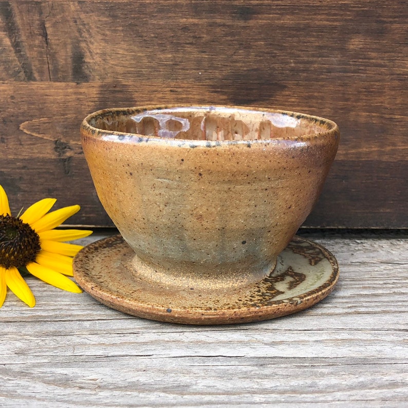 Pottery Pourover Wood Fired Shino Pottery Coffee Pourover Ceramic Coffee Dripper Wheel Thrown Stoneware Coffee Lover Gift
