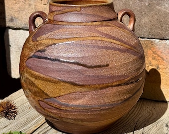 Hand Thrown Pottery Vase, Wood Fired, Rustic Style.
