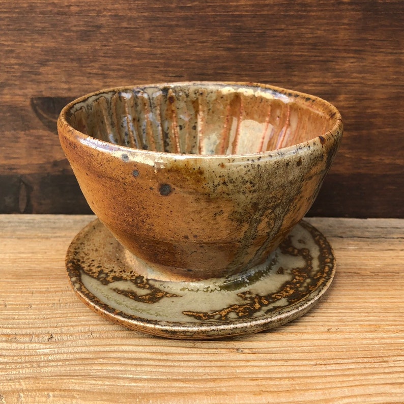 Pottery Pourover Wood Fired Shino Pottery Coffee Pourover Ceramic Coffee Dripper Wheel Thrown Stoneware Coffee Lover Gift
