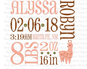 Download Elephant Baby Birth Announcement SVG Birth Stats svg Baby ...