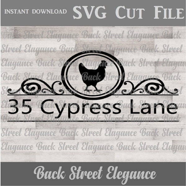 Chicken Mailbox Address Decal SVG Cut File - Mailbox Address - Chicken - SVG - Cut File