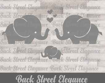 Elephants Nursery SVG - Nursery Wall Decal SVG - Vinyl Decal Cut File - Silhouette - Cricut - Cutting File