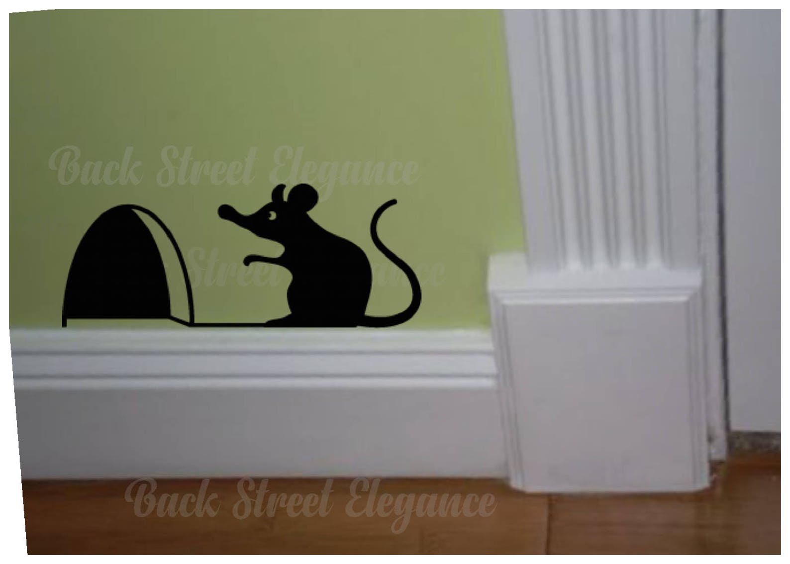 Mouse Hole Mouse Silhouette Wall Decal Vinyl Decal Wall Etsy