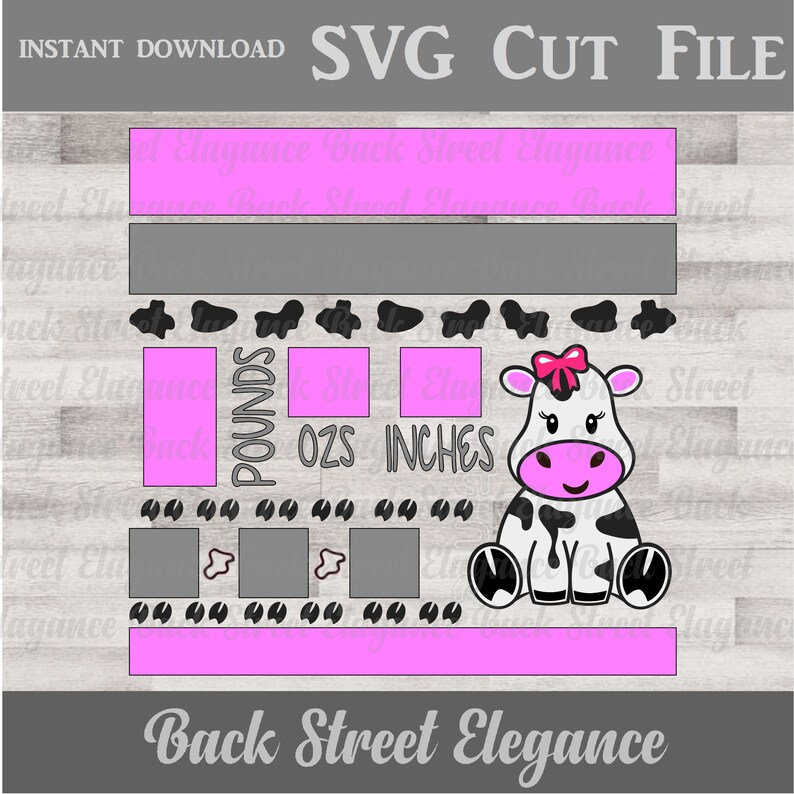 Download Cow Baby Birth Announcement SVG Birth Stats svg Baby svg ...