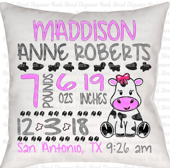 Download Cow Baby Birth Announcement Svg Birth Stats Svg Baby Svg Etsy