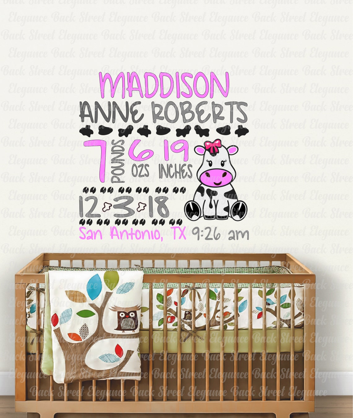 Download Cow Baby Birth Announcement SVG Birth Stats svg Baby svg ...