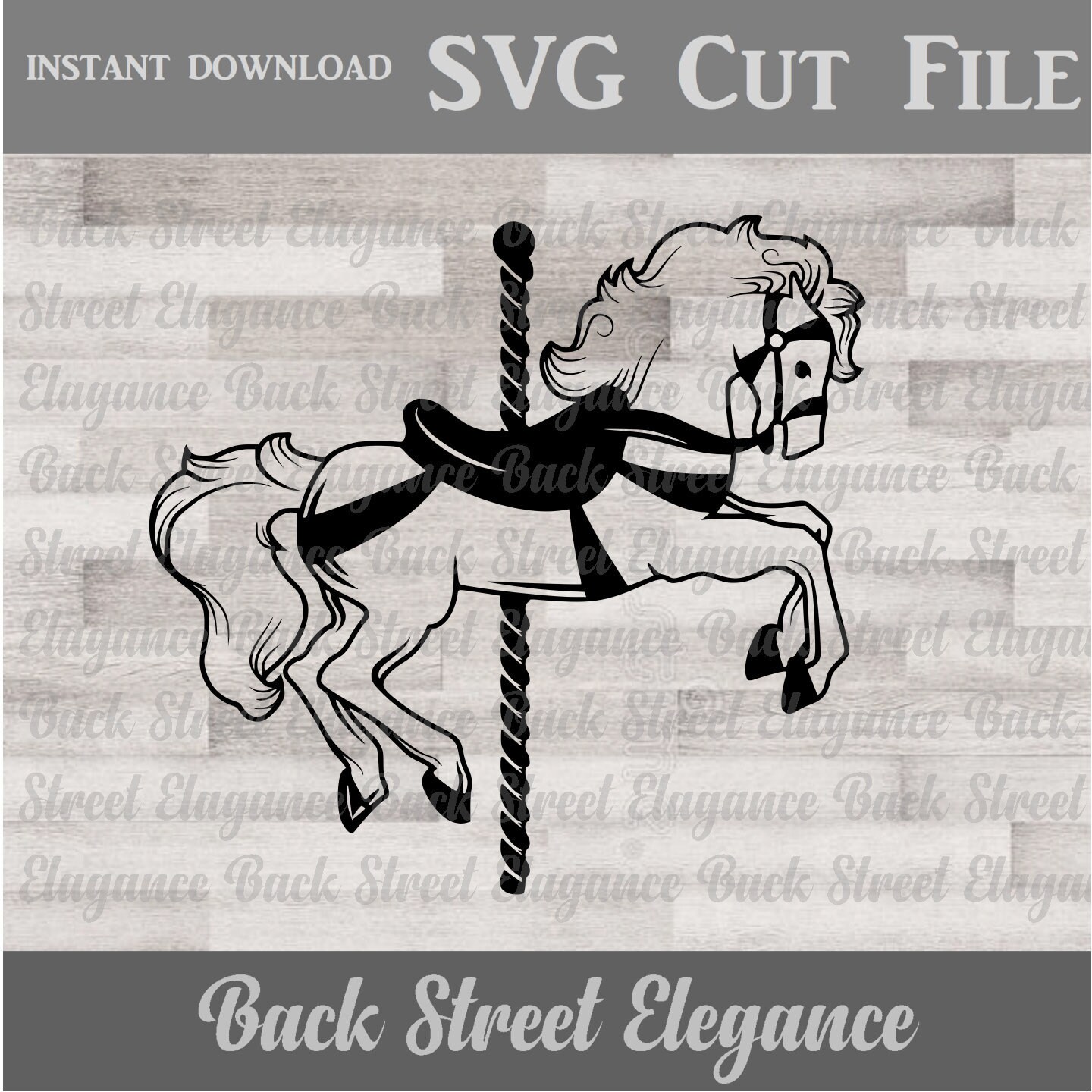 Download Carousel Horse SVG Nursery svg Vinyl Decal svg Silhouette ...