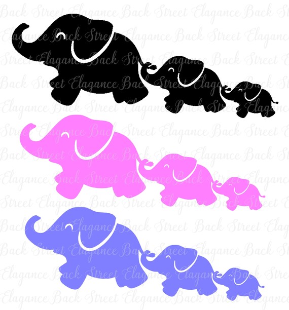 Download Nursery Elephant Family Svg Elephants Mom Dad Baby Wall Etsy