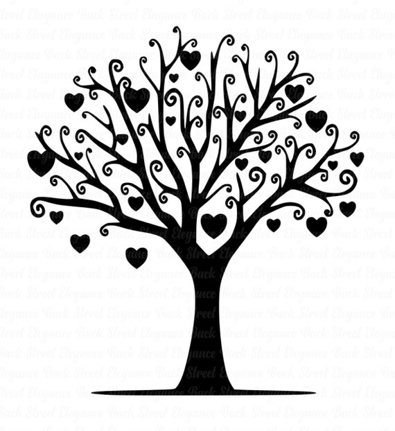 Download Tree With Heart Leaves Svg Cut File Family Tree Svg Etsy