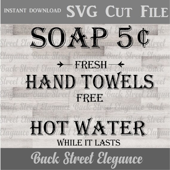 Bathroom Svg Three Designs Vintage Style Farmhouse Cut File Etsy