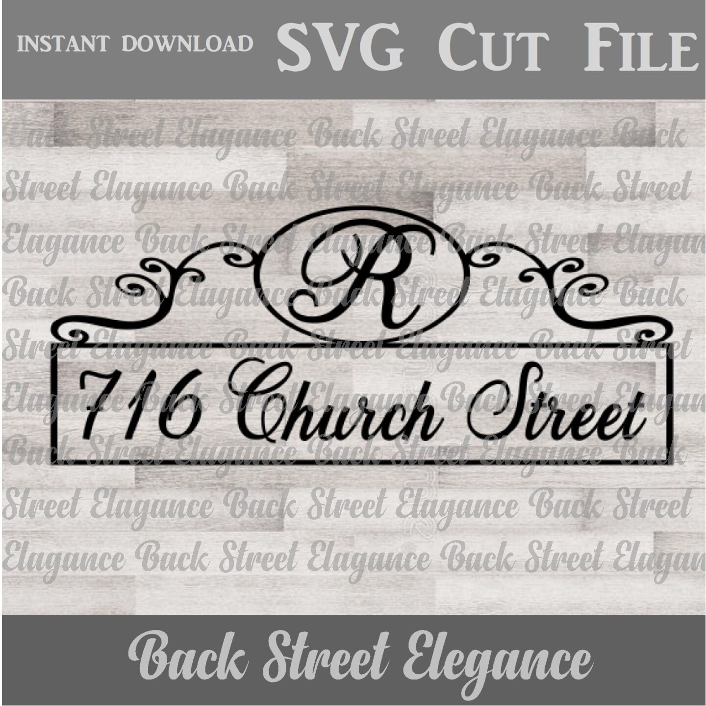 Download Monogram Mailbox Decal SVG Cut File Address Decal Cut File ...
