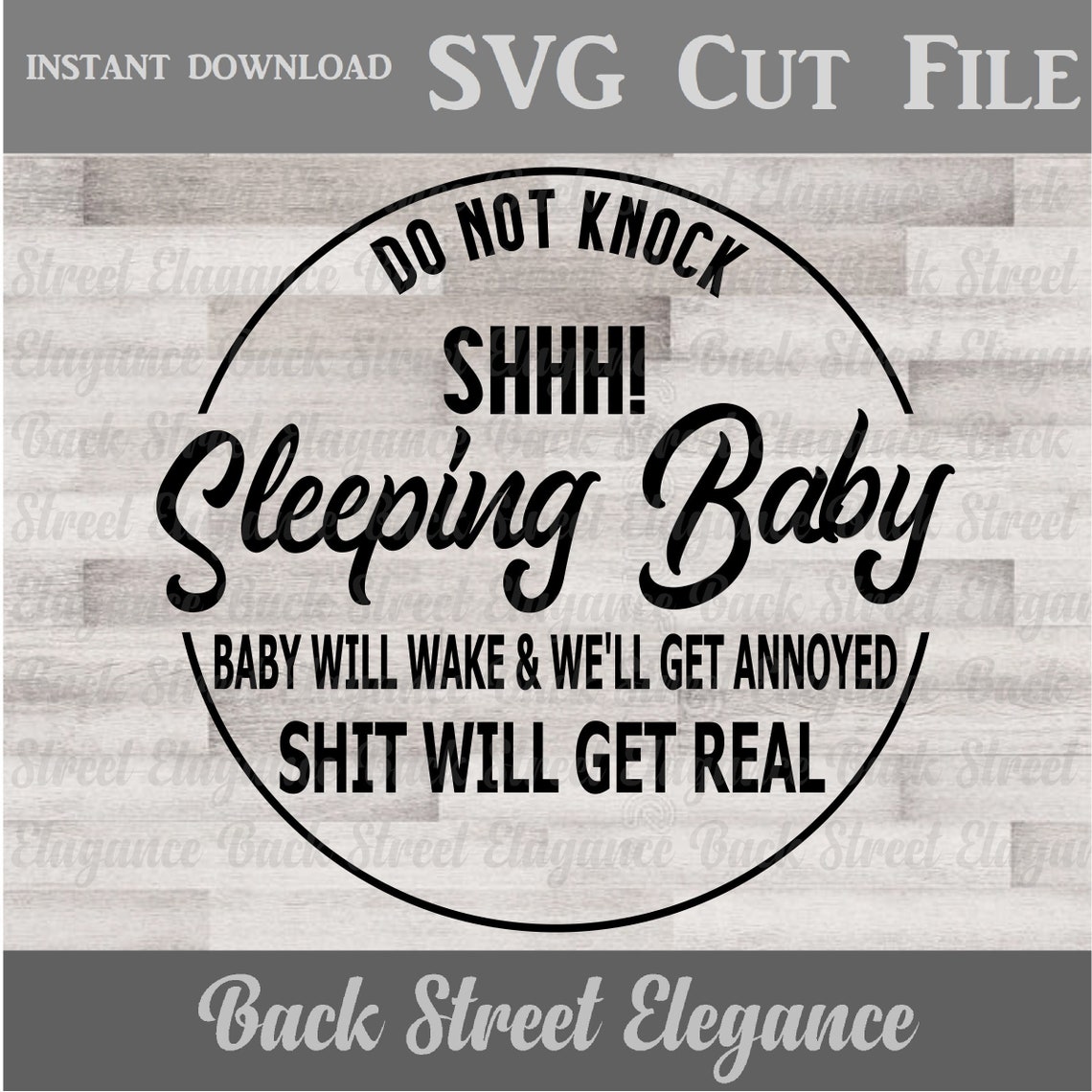 Do Not Knock Sleeping Baby SVG Cut File Front Door Vinyl - Etsy Denmark