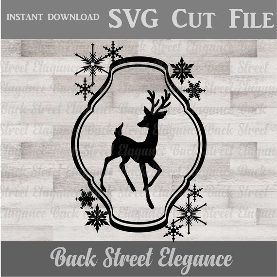Download Free Reindeer Svg Snowflakes Svg Christmas Svg Silhouette Svg Etsy SVG Cut Files