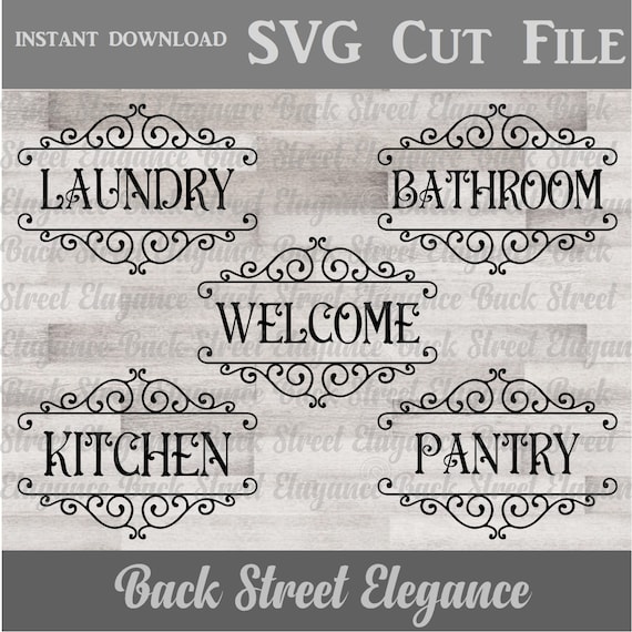 Download Vintage Style Home Svg Files Five Designs Laundry Etsy