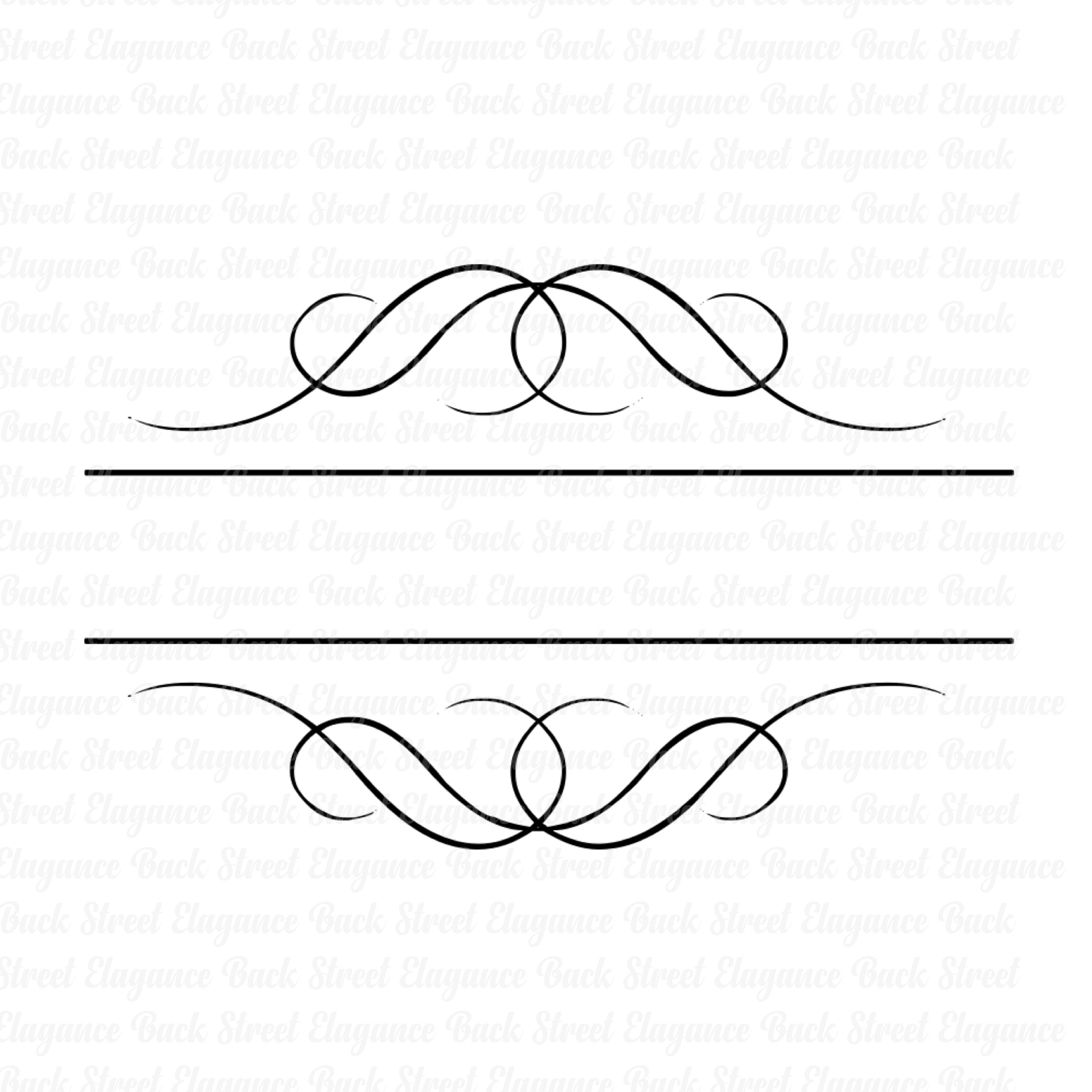 Swirl Monogram Split Name Frame SVG Monogram Frame Cut | Etsy