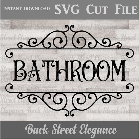 Download Vintage Bathroom Svg Bathroom Door Svg Cut File Etsy
