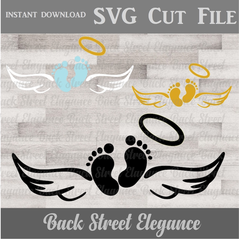 Download Angel Wings Baby Feet SVG Cut File Silhouette svg Cricut ...