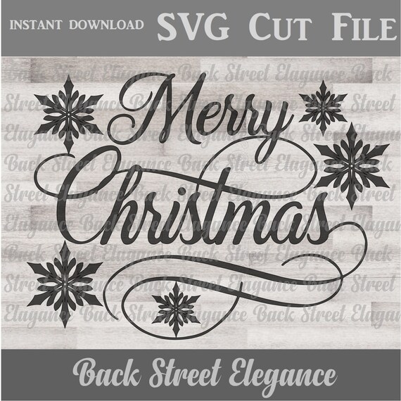 Download Free Merry Christmas Svg Snowflakes Cut File Silhouette Etsy SVG DXF Cut File