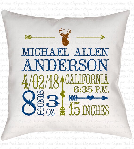 Deer Birth Announcement Svg Cut File Birth Stat Template Etsy