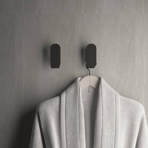 Black Stainless Steel Towel Hook | Modern Bathroom & Kitchen Wall Hook | Minimalist Towel Hanger | Bathroom Accessories