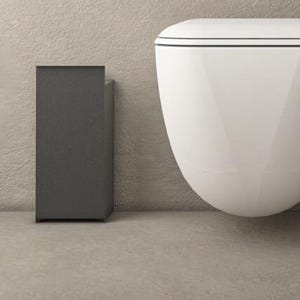 Sleek Bathroom Waste Bin | Black & White Stainless Steel Storage Organizer for Bathroom, Kitchen Home | Modern Minimalist Bin