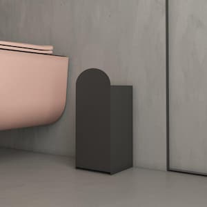 Sleek Bathroom Trash Bin | Black & White Waste Bin | Modern Stainless Steel Bathroom Organizer | Minimalist Home Waste Bin