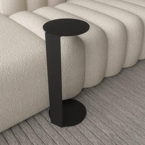 Pong Side Table | Modern Minimalist Metal Side Table | Black White | Compact Design for Living Room Bedroom