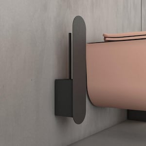 Toilet Brush Holder | Black & White Bathroom Organizer | Modern Design, Replaceable Components, Stylish Toilet Stand