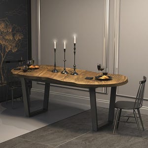 Patas de mesa de metal – Base de acero moderna para mesa de comedor – Estructura de mesa trapezoidal – Patas de escritorio de estilo industrial – Soportes de mesa hechos a mano