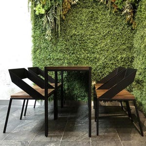Loft-Style Pony Chair with Walnut Seat and Metal Frame – Customizable Sizes and Colors (Black, White, Matte Chrome, Gray)