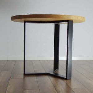 Round Metal Table Base - Round Table - Sturdy Black Steel Frame for Dining or Coffee Table - Modern Welded Legs - Handmade