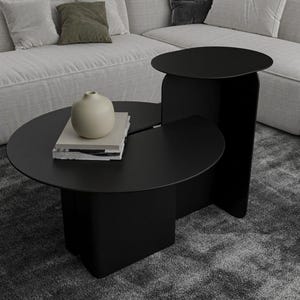 Criss Cross Modular Coffee Table | Painted Steel Sculptural Design | Contemporary & Industrial Style, Multiple Colors