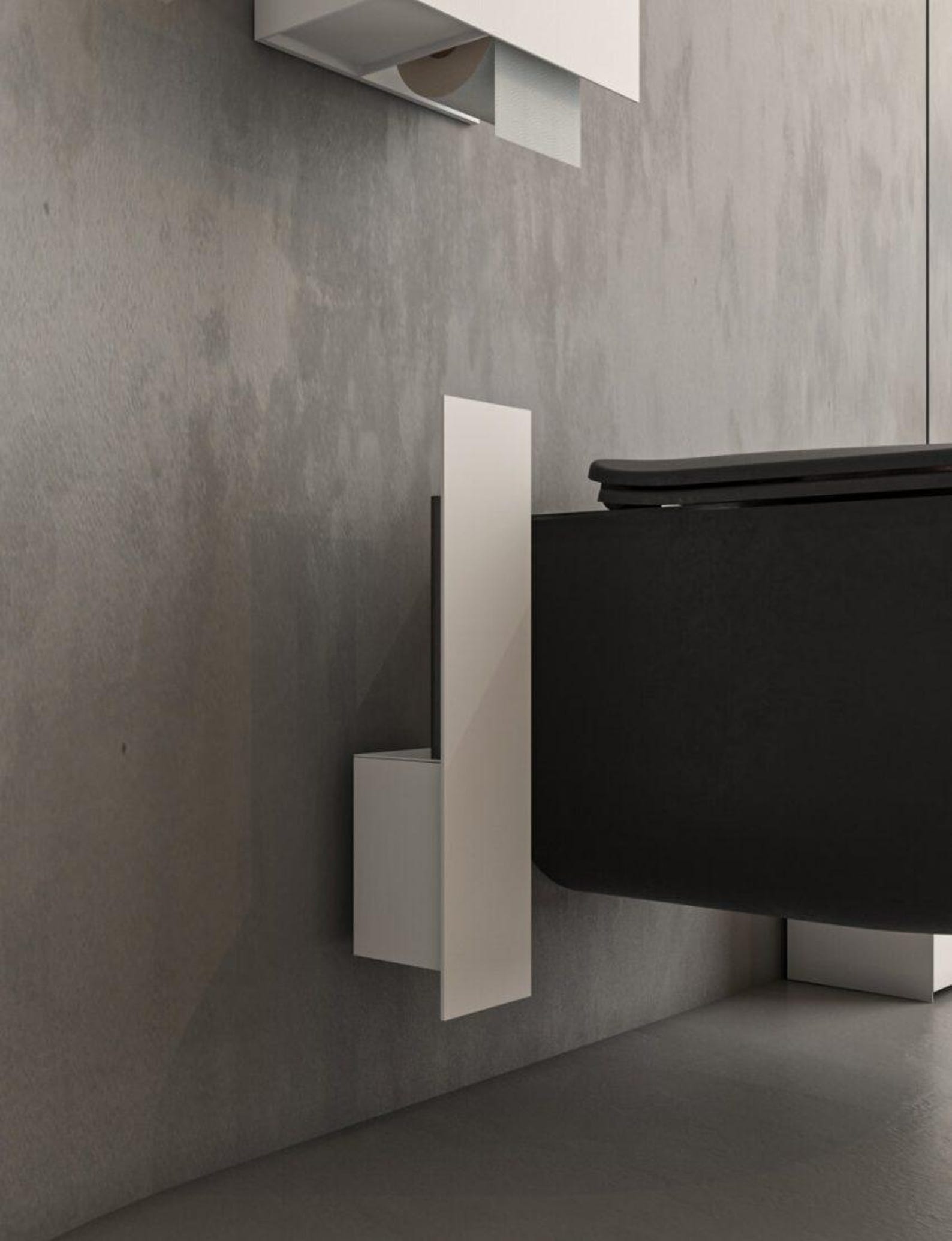 Horizon Bathroom Storage Set | White & Black Shelves, Tilt-out Bin, Esco Brush, Coated Metal ...