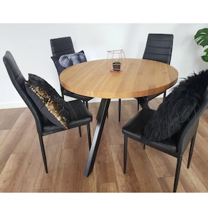 Angled Metal Table Legs – Slanted Black Steel Legs for Round Table – Handmade Modern Industrial Base – Custom Size and Finish