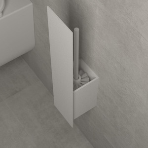 Square Toilet Brush Holder | Black & White  Bathroom Organizer | Modern Design with Replaceable Components