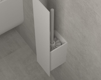 Eckiger WC-Bürstenhalter | Bad Organizer Schwarz & Weiß | Modernes Design mit Austauschbaren Komponenten