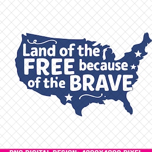 Kaart van de VS patriottische png, land van het gratis sublimatieontwerp, 4 juli digitaal bestand, Memorial Day shirt png, vrijheid citaat clipart