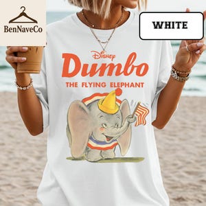 Dumbo Flying Elephant Shirt, Vintage Disney Dumbo Tee, Circus Elephant Graphic T-Shirt, Classic Disney Animal Shirt