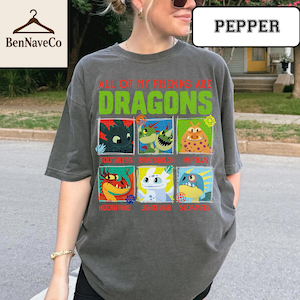 T-shirt All My Friends Are Dragons, T-shirt édenté édenté Lightfury Stormfly, T-shirt Comment dresser votre dragon, Haut dragon dessin animé coloré