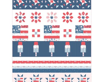 The Blessings of Liberty Quilt Pattern - Featuring Firework Fields Fabric - PDF Quilt Pattern by Gracey Larson - Dimensions 60in x 72in