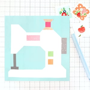 Patrón PDF de bloque de acolchado para máquina de coser: incluye instrucciones para bloques terminados de 6, 12, 18 y 24 pulgadas.