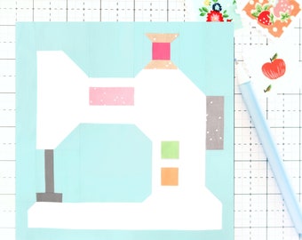 Symaskinsquiltning Sömnad av quiltblock PDF-mönster - Innehåller instruktioner för 6 tum, 12 tum, 18 tum och 24 tum färdiga block