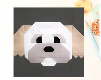 Shih Tzu Dog Puppy Quilt Block PDF pattern - Includes instructions for 6 inch and 12 inch Finished Blocks