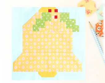 Christmas Bell PDF Quilt Block Pattern - Includes instructions for 6 inch and 12 inch Finished Blocks